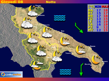 Previsioni del Tempo Puglia e Basilicata, mappa 4