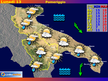 Previsioni del Tempo Puglia e Basilicata, mappa 2