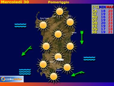 Previsioni del Tempo Sardegna, mappa 1