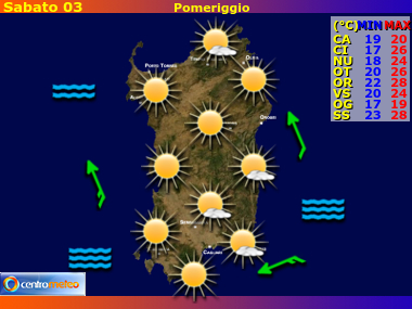 Previsioni del Tempo Sardegna, mappa 1