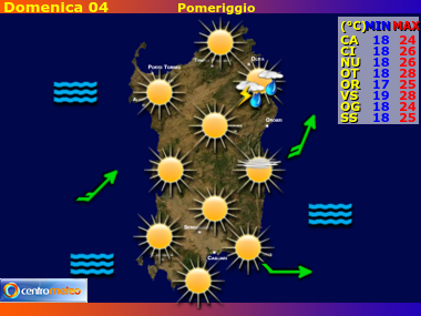 Previsioni del Tempo Sardegna, mappa 1