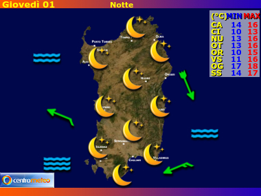 Previsioni del Tempo Sardegna, mappa 3