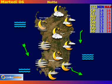 Previsioni del Tempo Sardegna, mappa 3