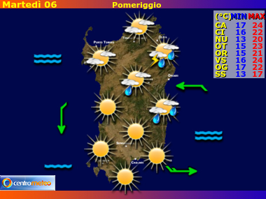 Previsioni del Tempo Sardegna, mappa 1