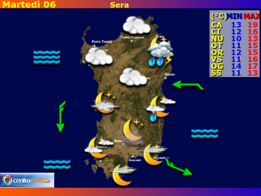 Previsioni del Tempo Sardegna, mappa 2