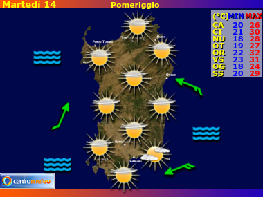 Previsioni del Tempo Sardegna, mappa 1