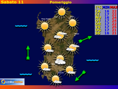 Previsioni del Tempo Sardegna, mappa 1