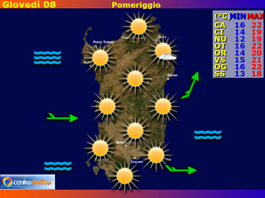 Previsioni del Tempo Sardegna, mappa 1