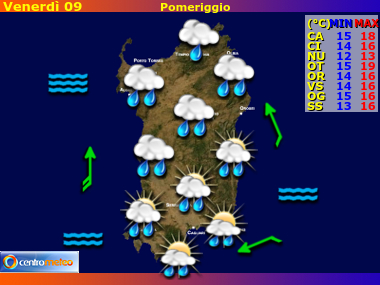 Previsioni del Tempo Sardegna, mappa 2