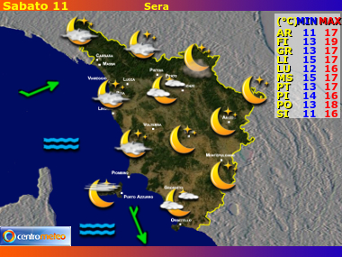Previsioni del Tempo Toscana, mappa 1