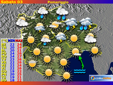 Previsioni del Tempo Trentino AA, Veneto e Friuli VG, mappa 4