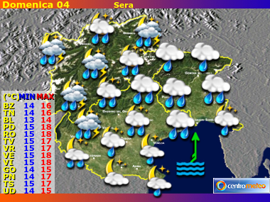 Previsioni del Tempo Trentino AA, Veneto e Friuli VG, mappa 1