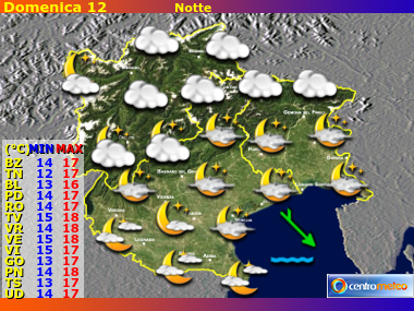 Previsioni del Tempo Trentino AA, Veneto e Friuli VG, mappa 4