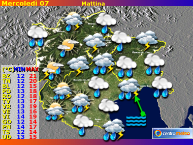 Previsioni del Tempo Trentino AA, Veneto e Friuli VG, mappa 4