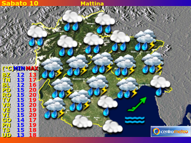 Previsioni del Tempo Trentino AA, Veneto e Friuli VG, mappa 4