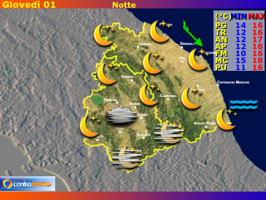 Previsioni del Tempo Marche e Umbria, mappa 1
