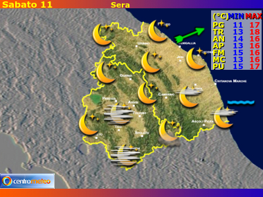 Previsioni del Tempo Marche e Umbria, mappa 2
