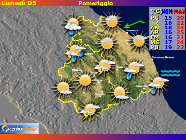 Previsioni del Tempo Marche e Umbria, mappa 3