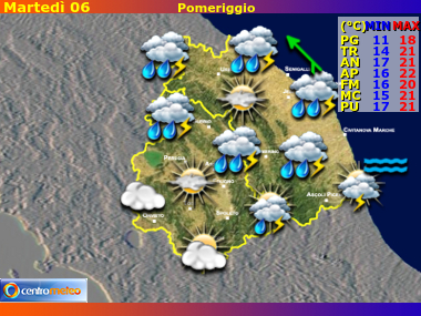 Previsioni del Tempo Marche e Umbria, mappa 3