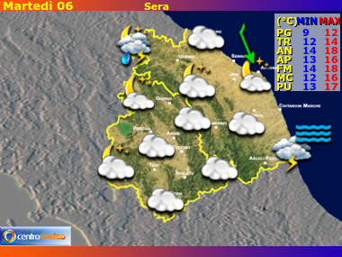 Previsioni del Tempo Marche e Umbria, mappa 4