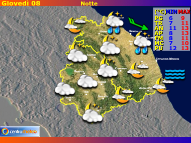 Previsioni del Tempo Marche e Umbria, mappa 1