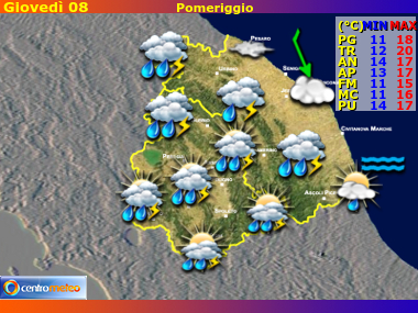 Previsioni del Tempo Marche e Umbria, mappa 3