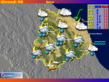 Previsioni del Tempo Marche e Umbria, mappa 4