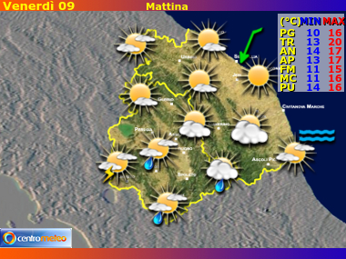 Previsioni del Tempo Marche e Umbria, mappa 2
