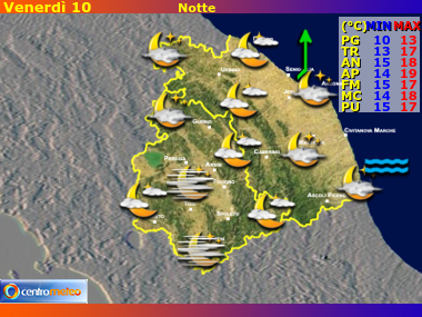 Previsioni del Tempo Marche e Umbria, mappa 2