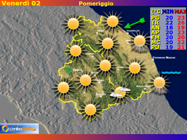 Previsioni del Tempo Marche e Umbria, mappa 3