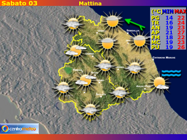 Previsioni del Tempo Marche e Umbria, mappa 2