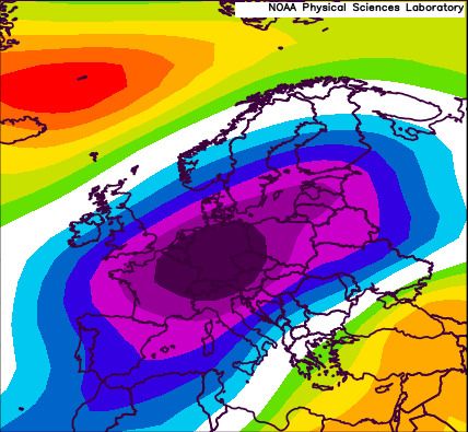 Anomalia di Temperatura Febbraio riscontrata in anni con una situazione fisica similare
