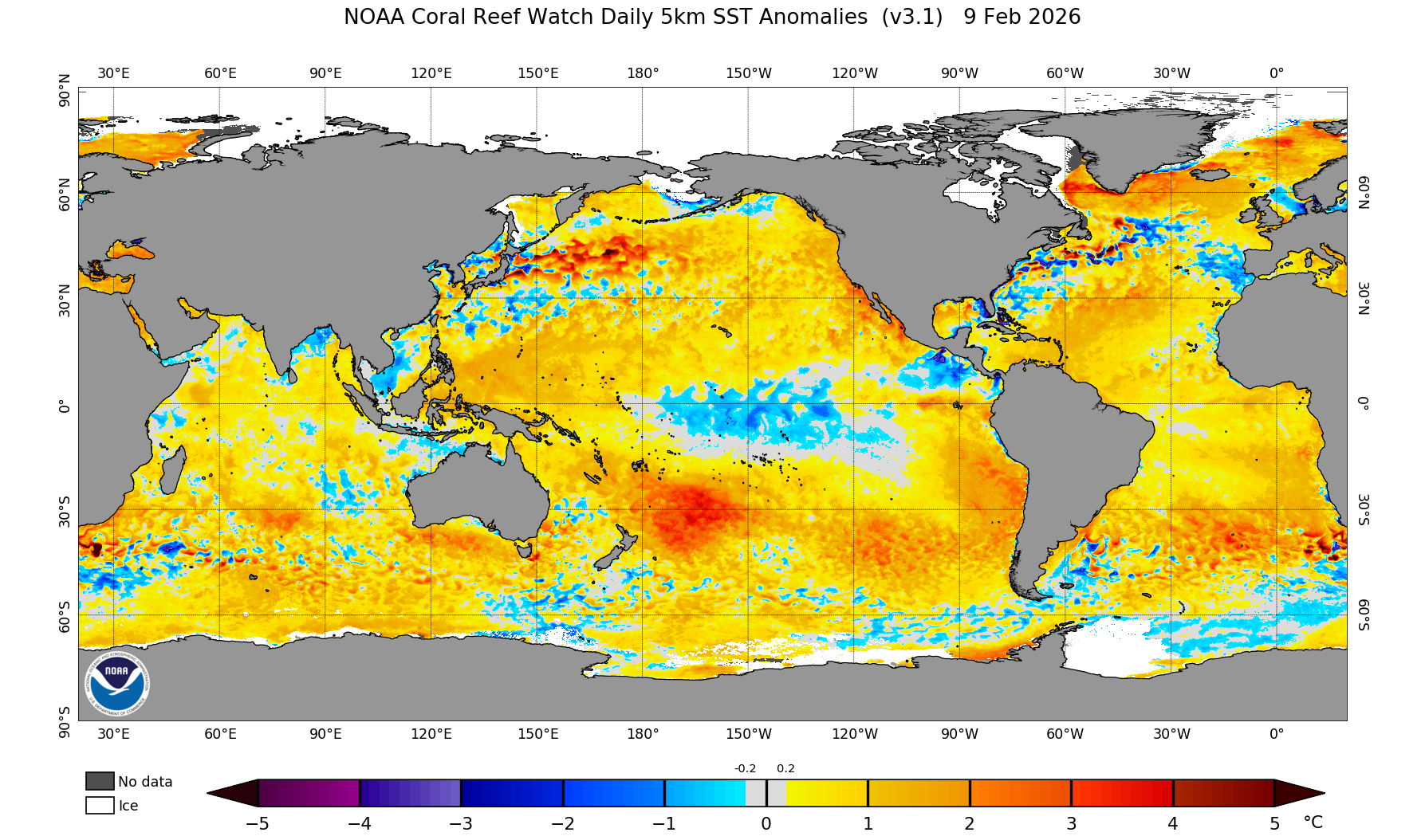 Anomalie Oceaniche 9 Febbraio 2026