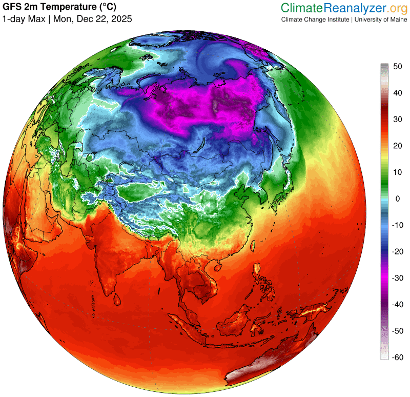 Temperature massime in Asia