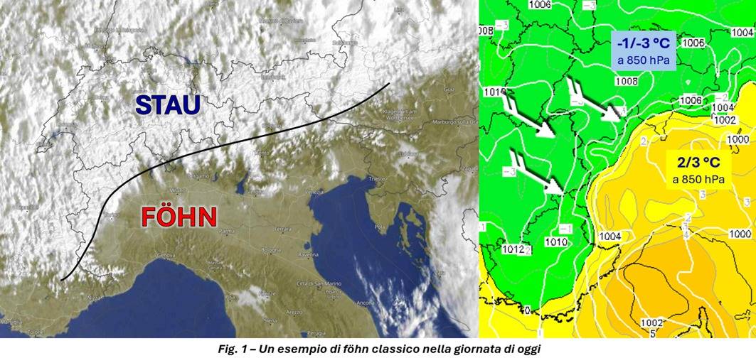 Esempio di föhn classico - 17 febbraio 2025
