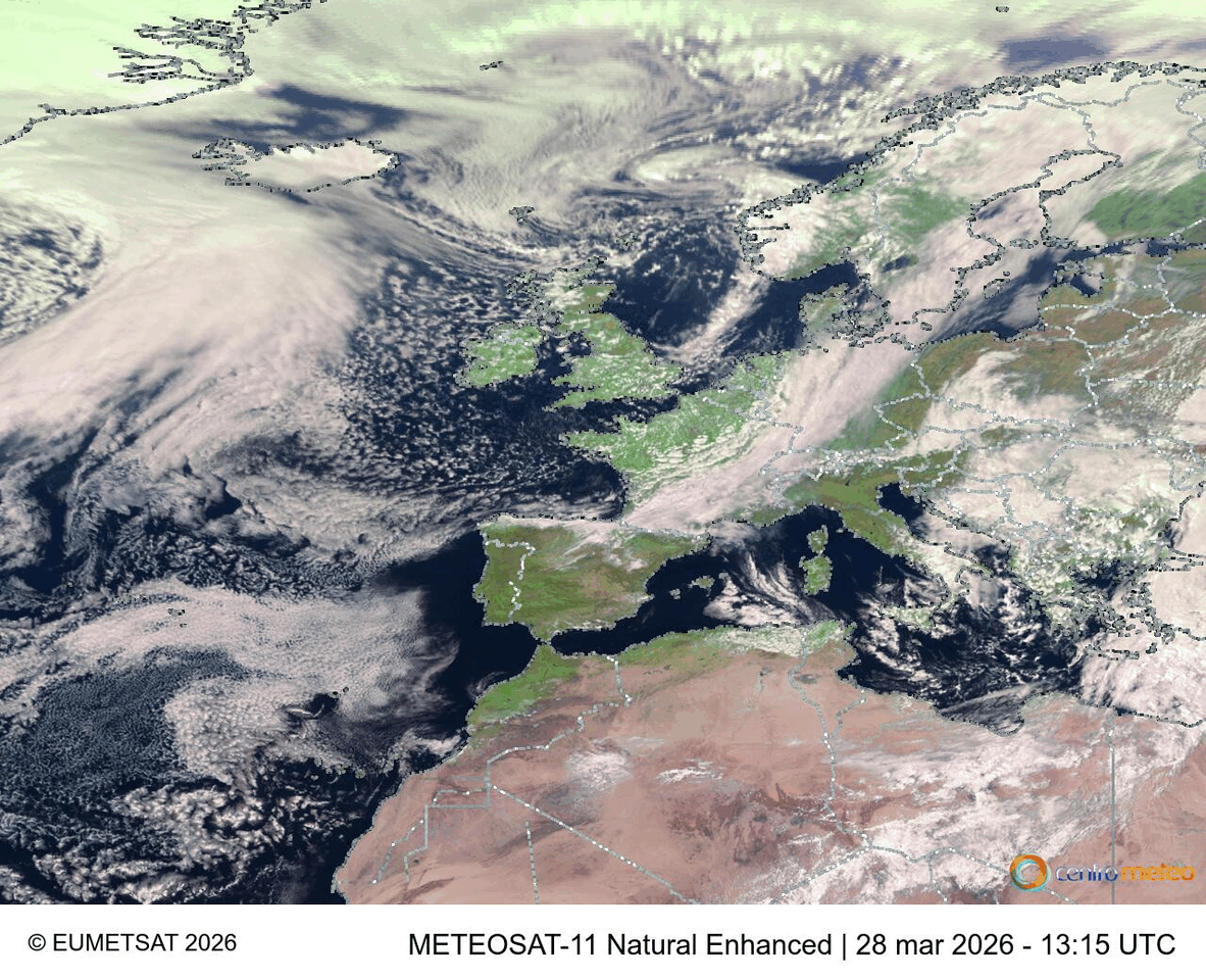 Situazione sull'Italia e l'Europa - canale VIS Situazione sull'Italia e l'Europa Satellite Meteosat - Eumetsat nel canale visibile (VIS)