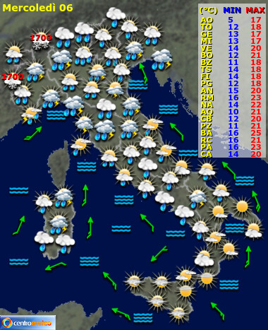 Previsioni oggi